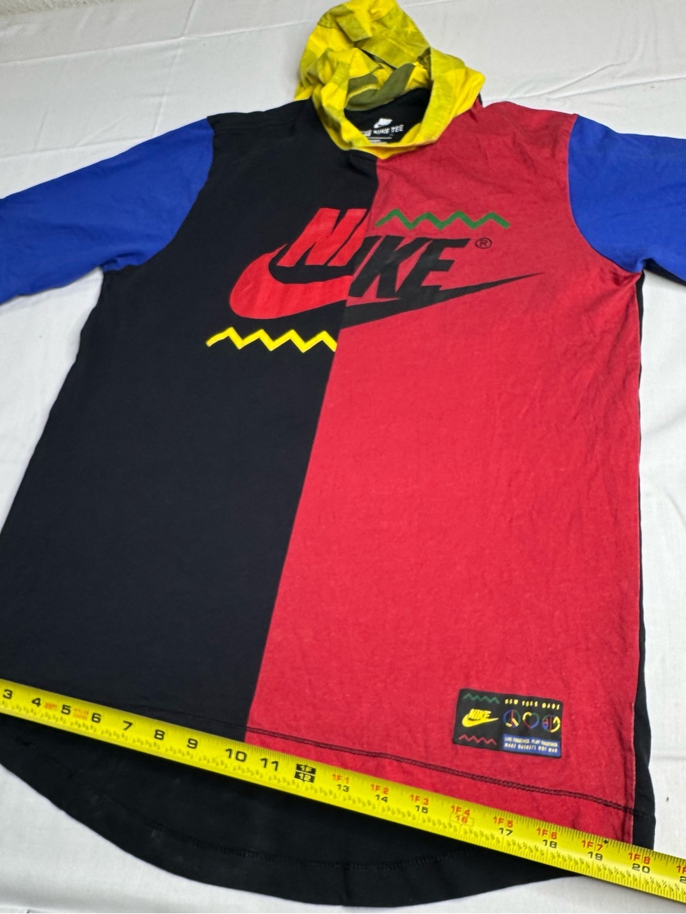 Nike Kids Colorblock Hooded Tee - Red, Black, Blue, Yellow